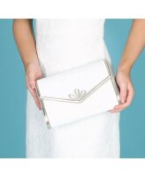 Clover Dyeable Satin Clutch with Gold PU Binding