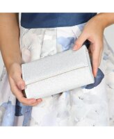 Lola Silver Shimmer Fabric Clutch